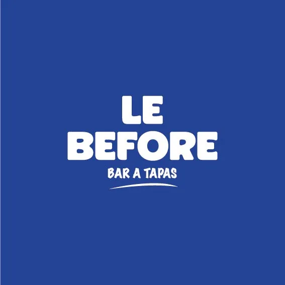 Logo Le Before sur fond bleu