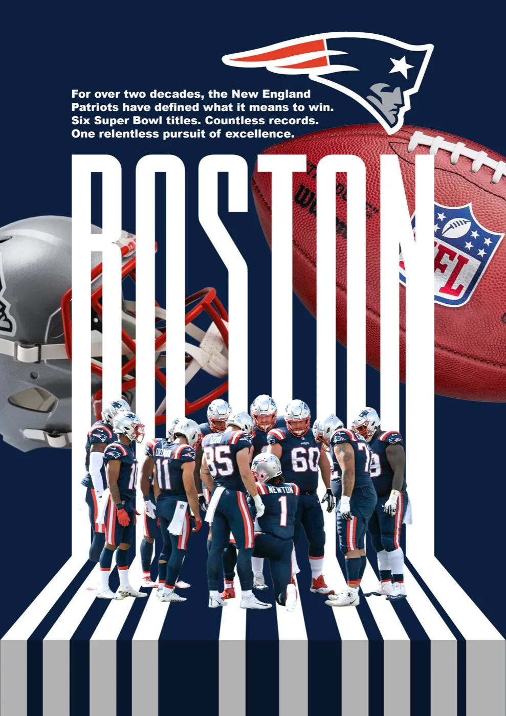 Affiche New England Patriots — première version